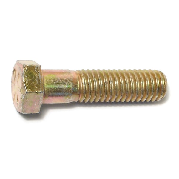 Midwest Fastener Grade 8, 7/16"-14 Hex Head Cap Screw, Zinc Yellow Steel, 1-3/4 in L, 25 PK 00712 - main